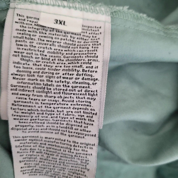 Rasco Button-Up Top 3XL Sage Green Cotton Flame Resistant Collared FR - Picture 6 of 7